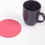 Turgut Office Pembe Oval Deri Bardak Altlığı