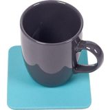Turgut Office Turkuaz Deri Bardak Altlığı Kare