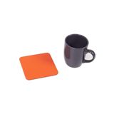 Turgut Office Turuncu Deri Bardak Altlığı Kare