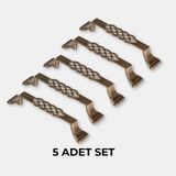 Turgutlar Yapı Dekor Antik Bakır 96 mm Metal Dolap Çekmece Kulpu 5 Adet