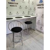 TURGUTSAN MOBİLYA Bar Sandalyesi Metal Gövde ve Ayak ile Şık Tasarım 65CM Yükseklik