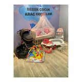 Turhan Bebe Lüx Yeni Doğan Çeyiz Seti Bebek Araba + Beşik + Yürüteç + Mama Sandalye + Banyo Seti + Oyun Halısı Pembe