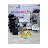 Turhan Bebe Yeni Doğan Grande Bebek Çeyiz Seti Travel Sistem Bebek Arabası Ana Kucağı Beşik... Gri