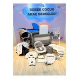 TURHANBEBE 20 Parça Bebek Çeyiz Seti Bebek Arabası Puset Beşik Ana Kucağı Bebek Bakım Çantası 7'Li Tekstil Seti