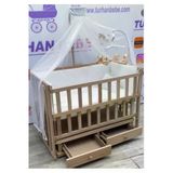 Turhanbebe Bebek Çeyiz Seti Asansorlu Çekmeceli Beşik Beyaz20