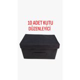 TURİNHOME Kutu Düzenleyici, Kutu Hurç, Çok Amaçlı Kutu, Kapaklı Düzenleyici 10 Adet Kutu Düzenleyici