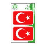 Türk Bayrağı 3 (4x6 Cm) İkili Damla Etiket