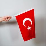 Türk Bayrağı 30X45 cm Raşel KUMAŞ-SOPALI-5ADET