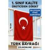 Türk Bayrağı 50X75 cm Raşel Kumaş – Asma Ipli | 1. Sınıf Kalite | Üreticiden Direkt