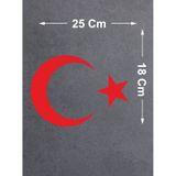 Türk Bayrağı Ay Yıldız Sticker - Araba Oto Motosiklet Karavan Sticker - 00323 25x18 Cm