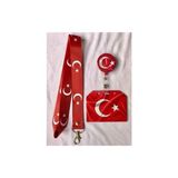 Türk Bayrağı Boyun Askısı Yoyo ve Yan Kartlık Set