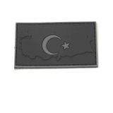 Türk Bayrağı Haritalı Siyah Taktik Peç Siyah