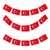 Türk Bayrağı Kağıt İpli Sıralı Ay Yıldız 50Li 4M 8Cm X 13Cm