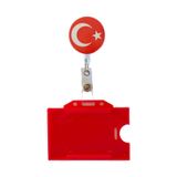 Türk Bayrağı Metal Yoyo Ve Kırmızı Yatay Kartlık ,yaka Kartı,