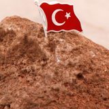 Türk Bayrağı Mineli Gümüş Rozet 34