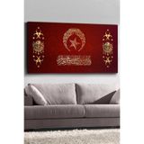 Türk Bayrağı Osmanlı Arması Kanvas-canvas Tablo, 100 x 65