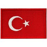 Türk Bayrağı Patch Kırmızı Nakış