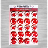 Türk Bayraği Rozetleri 20'Li Paket Çok Renkli
