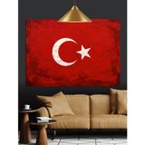 Türk Bayrağı Sade Tasarım Dekoratif Kanvas - Mdf Ahşap Tablo