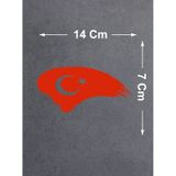 Türk Bayrağı Sticker, Ay Yıldız, Türkiye, Araba Oto Motosiklet Karavan Sticker 00786 14x7 Cm