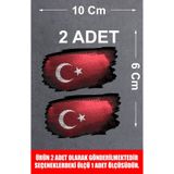 Türk Bayrağı Sticker - Türk - Bayrak - Ay Yıldız Sticker - Araba Oto Motosiklet Karavan Cam Kask Sticker - 01969 10X6 Cm