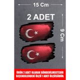Türk Bayrağı Sticker - Türk - Bayrak - Ay Yıldız Sticker - Araba Oto Motosiklet Karavan Cam Kask Sticker - 01969 15x9 Cm
