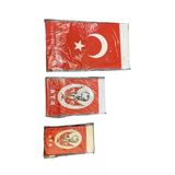 Türk Bayrağı Ve Atatürk İpli Bayrak Seti 3'Lü Paket Büyük Orta Küçük Boy Kırmızı