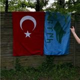Türk Bayrağı ve Göktürk Imparatorluğu Bayrağı Raşel Kumaş 70X105CM
