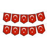 Türk Bayrağı Zigzak Flama Karton Banner Okul Süsleme - 1 Adet