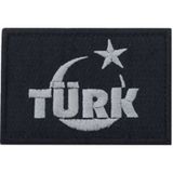 Türk Bayrak Nakış Işleme Arma Patch Peç 6×8 Cm (542956865) Siyah