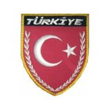 Türk Bayrak Nakış Işleme Arma Patch Peç 8×9,5 Cm Çok Renkli