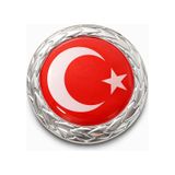 Türk Bayraklı Metal Araç Amblemi Krom Desenli Çerçeveli 3d Oto Panjur Bagaj Arması 1 Adet