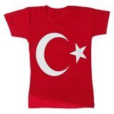 Türk Bayraklı Tişört Pamuklu Kırmızı Çocuk T-shirt- 5 Yaş
