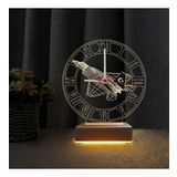 Türk F16 3D Led Saatli Gece Lambası Masa Lambası