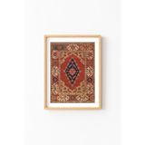 Türk Halı Deseni - Ahşap Desenli Çerçeve, Naturel, 50 x 70