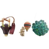 Türk Hunter Türkhunter Nostalji Set(Sapan-Topaç-Bilye) - Ahşap Desenli