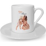 Türk Kahvesi Fincanı Anne Kız Anneler Günü - 001-Renkli - 50 ml
