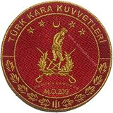 Türk kara kuvvetleri nakış işleme arma patch peç 9.5x9.5 cm