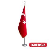 Türk Makam Bayrağı Telalı+Simli (Direksiz)