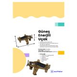 Türk Malı Güneş Enerjili Uçak Ahşap Oyuncak Stem-A Eğitim Seti Çocuklar Için Boyanabilir Maket