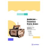 Türk Malı Insansız Tank Robot Dc Motorlu Ahşap Oyuncak Stem-A Set Çocuklar Için Boyanabilir Maket