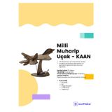 TÜRK MALI Milli Muharip Uçak KAĞAN Ahşap Oyuncak STEM-A Eğitim Seti Çocuklar için Boyanabilir Maket