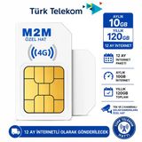 Türk Telekom 4G Data Sim Kart Aylık 10Gb Yıllık 120Gb Solar Kameralara Özel