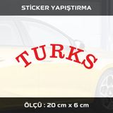 Türk Yazı - 2 Adet Sticker Etiket Araba Motosiklet Kask Cam Dolap Uyumlu Yapıştırma