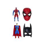 Turkafone Örümcek Adam Süperman Işıklı Figür Ve 22 Cm Maske 4'Lü Set