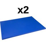 Türkay 2'Li 40x30x2 Cm Polietilen Kesme Tahtası Kesim Levhası - Mavi