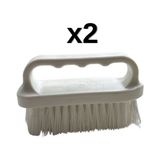 Türkay 2'li Türkay 13.5X7X4 cm Polietilen Kesme Tahtası Kesim Levhası Temizleme Fırçası 1862 - Beyaz