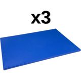 Türkay 3'Lü 40x30x2 Cm Polietilen Kesme Tahtası Kesim Levhası - Mavi