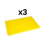 Türkay 3'lü Türkay 40X25X2 cm Polietilen Kesme Tahtası Kesim Levhası 4719 - Sarı
