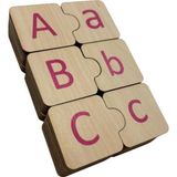 Türkçe Alfabe Eşleme, 29 Harf, Pembe, Ahşap Alfabe Puzzle, Montessori Büyük Küçük Harf Bulmaca Oyunu
